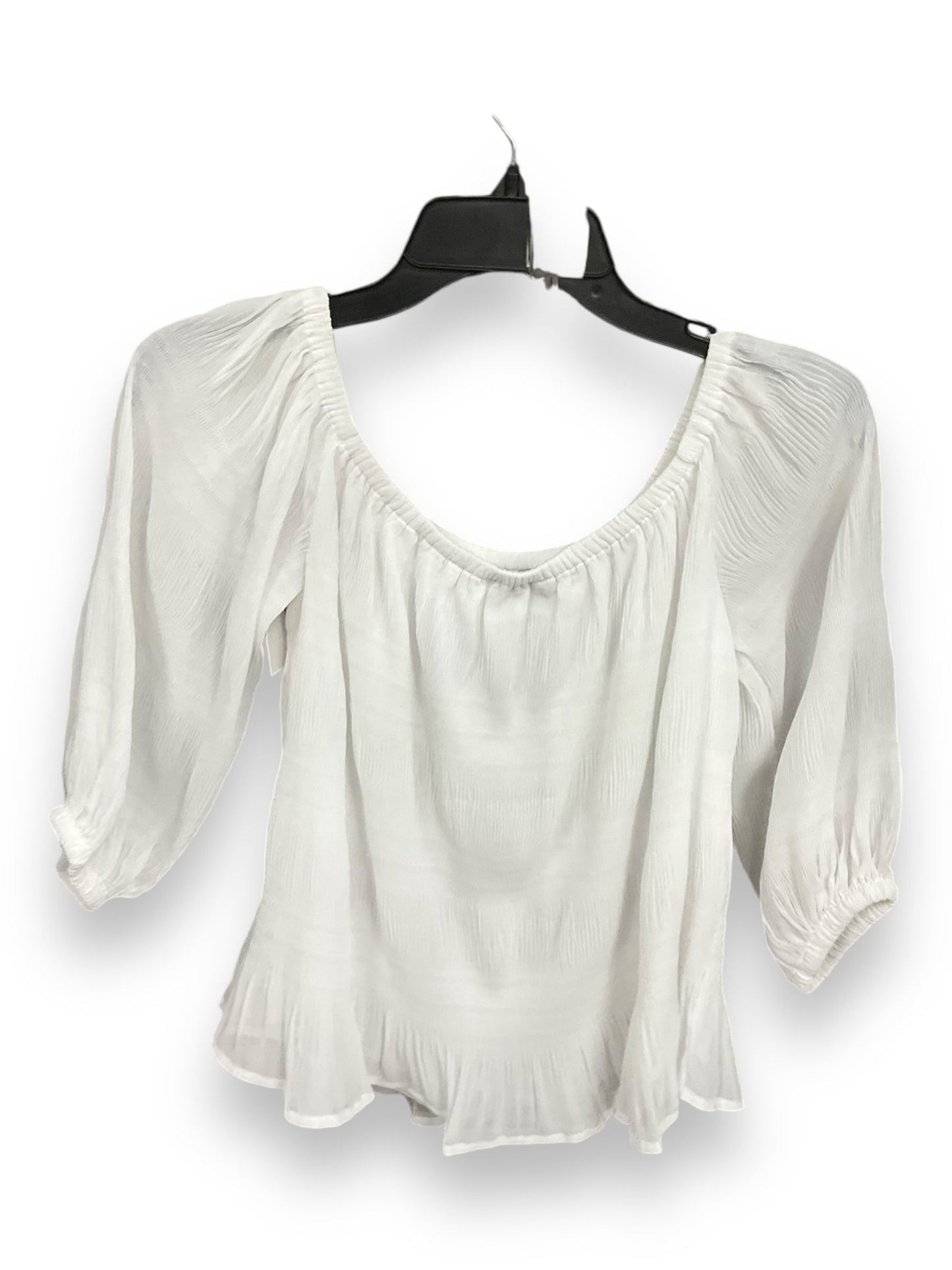 Blouse 3/4 Sleeve By Express In White, Size: S