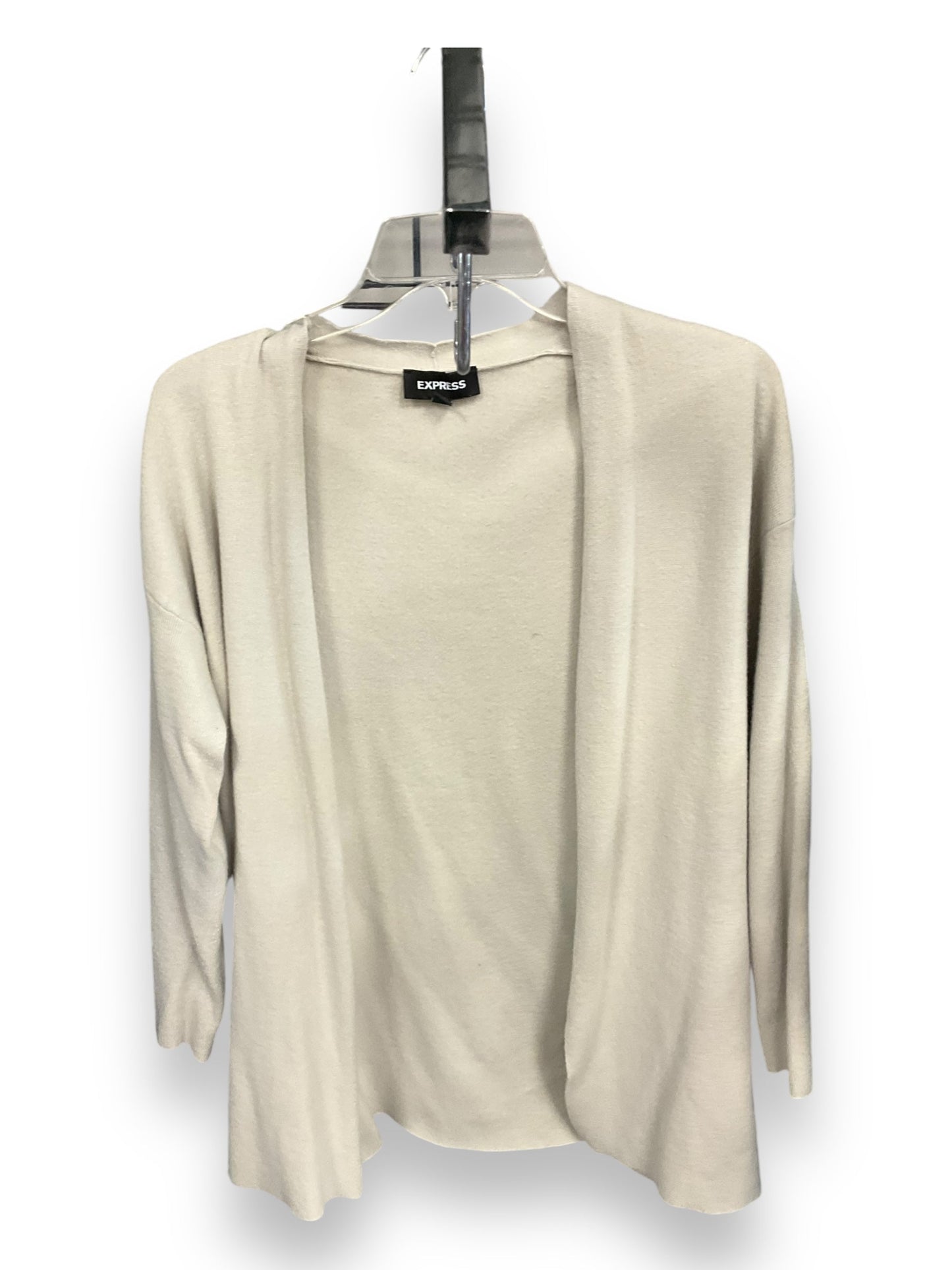 Cardigan By Express In Cream, Size: Xs