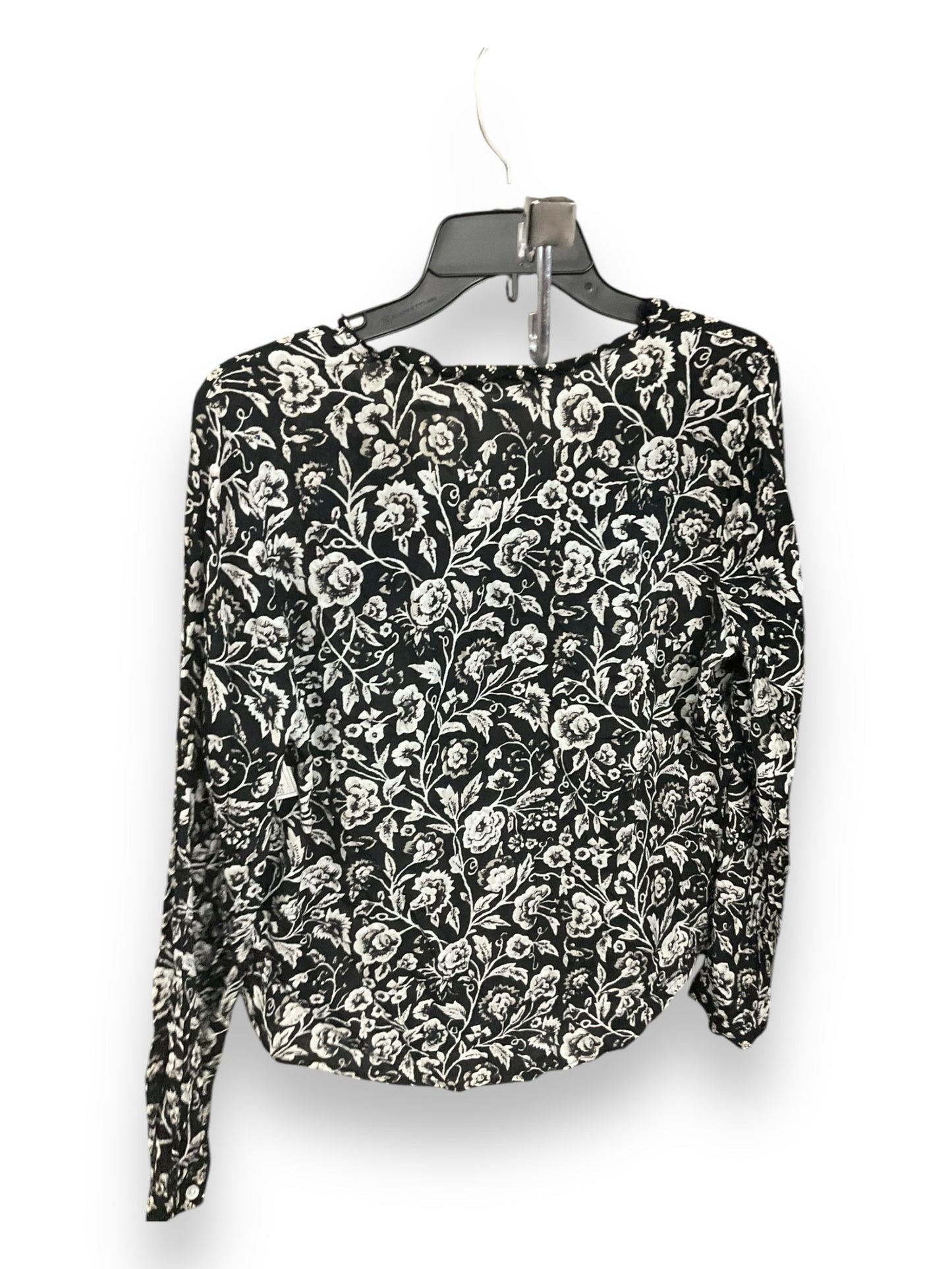 Top Long Sleeve By Lucky Brand In Black & White, Size: M