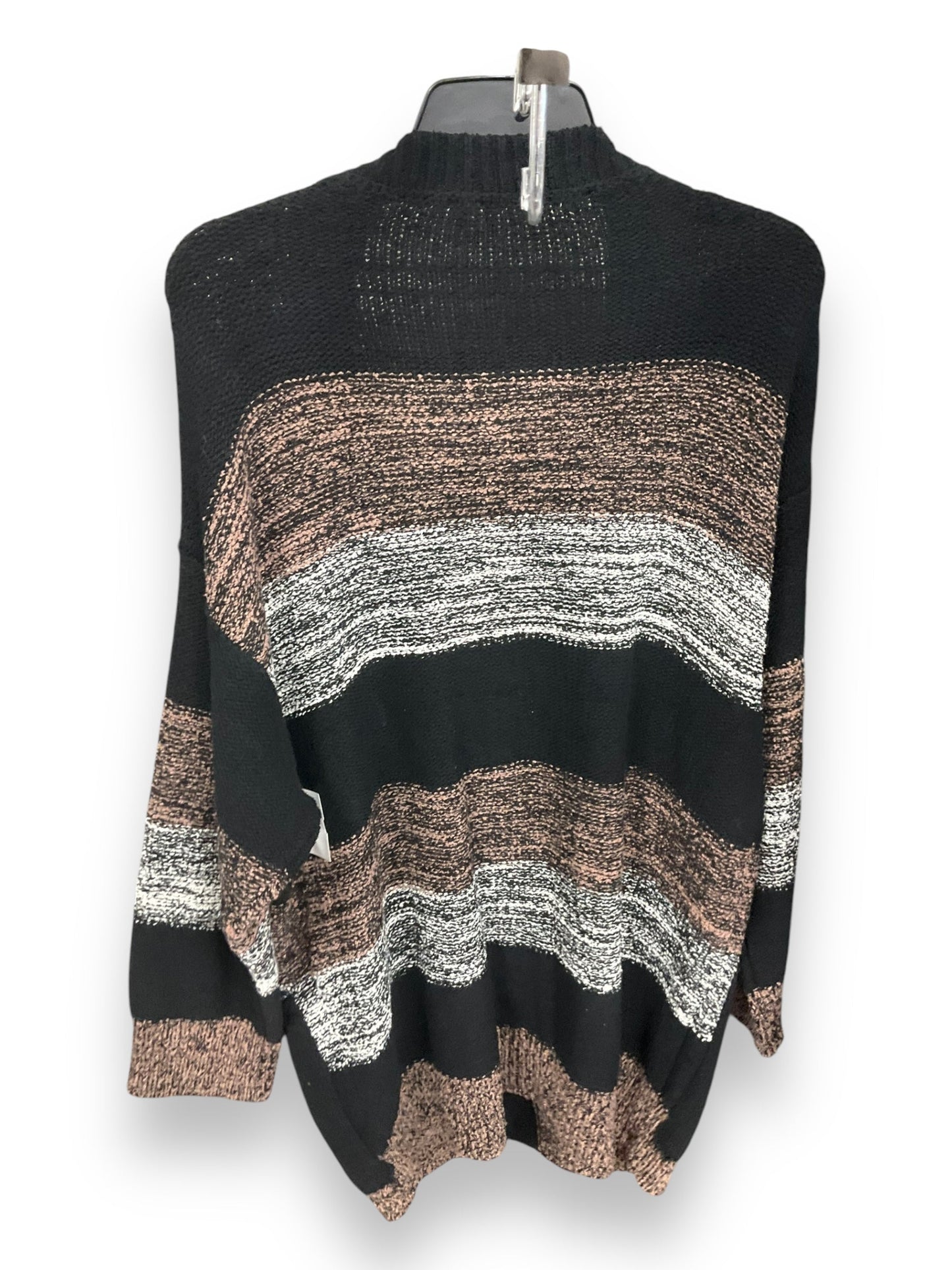 Sweater Cardigan By Free People In Black & Brown, Size: M