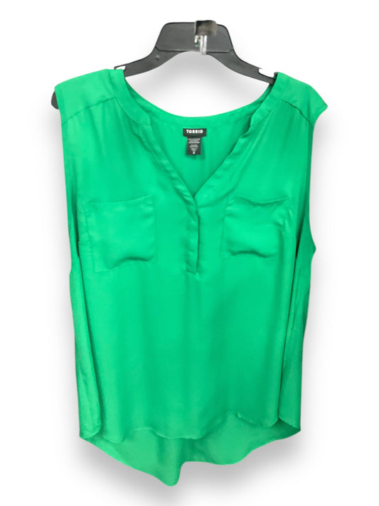 Top Sleeveless By Torrid In Green, Size: 2x