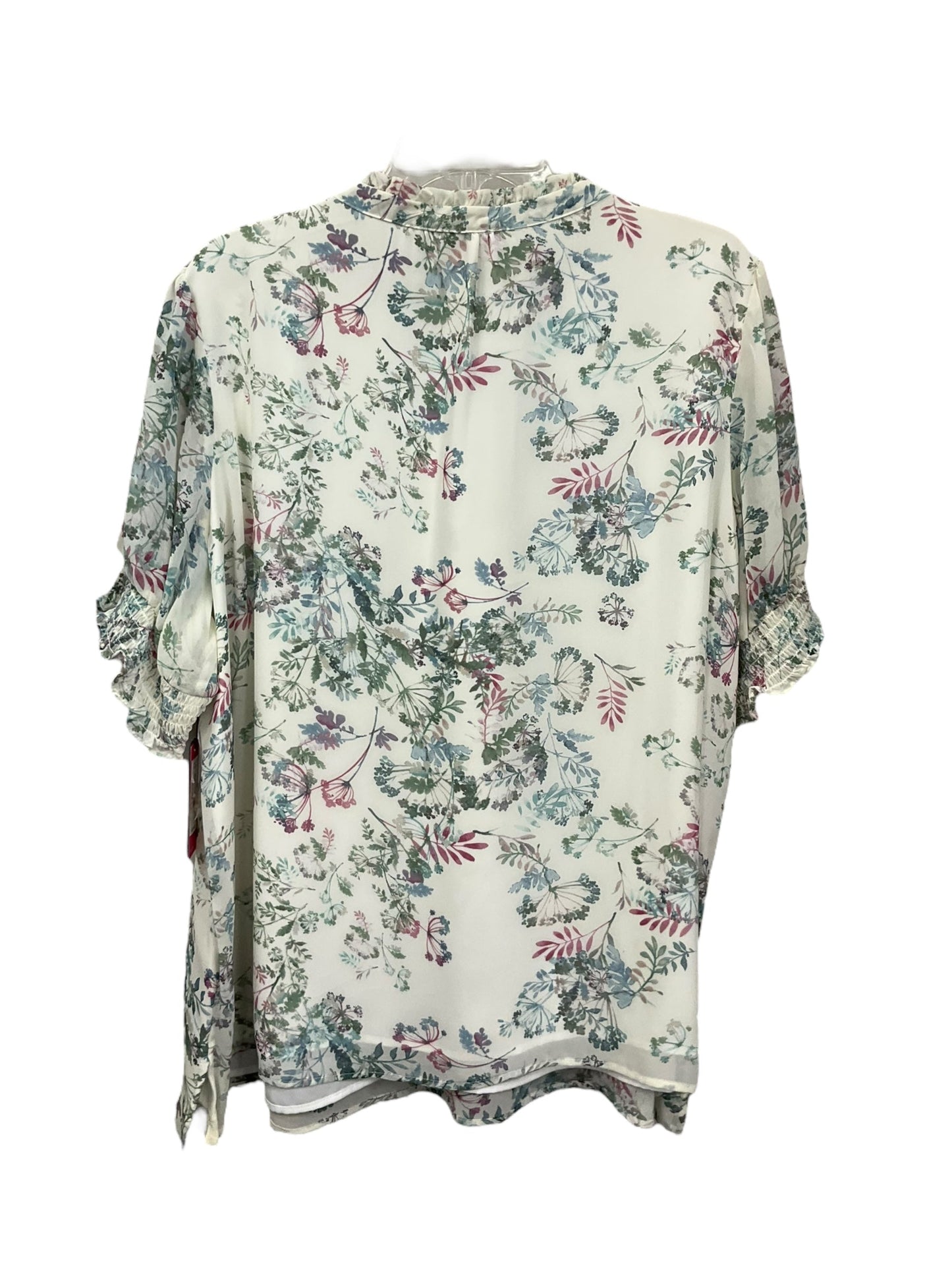 Floral Print Top Short Sleeve Vince Camuto, Size 2x