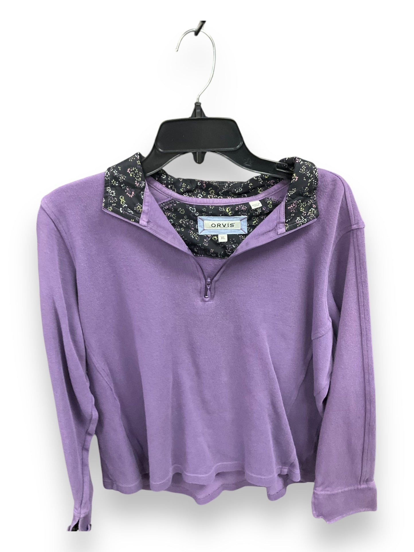Top Long Sleeve By Orvis In Purple, Size: Xl