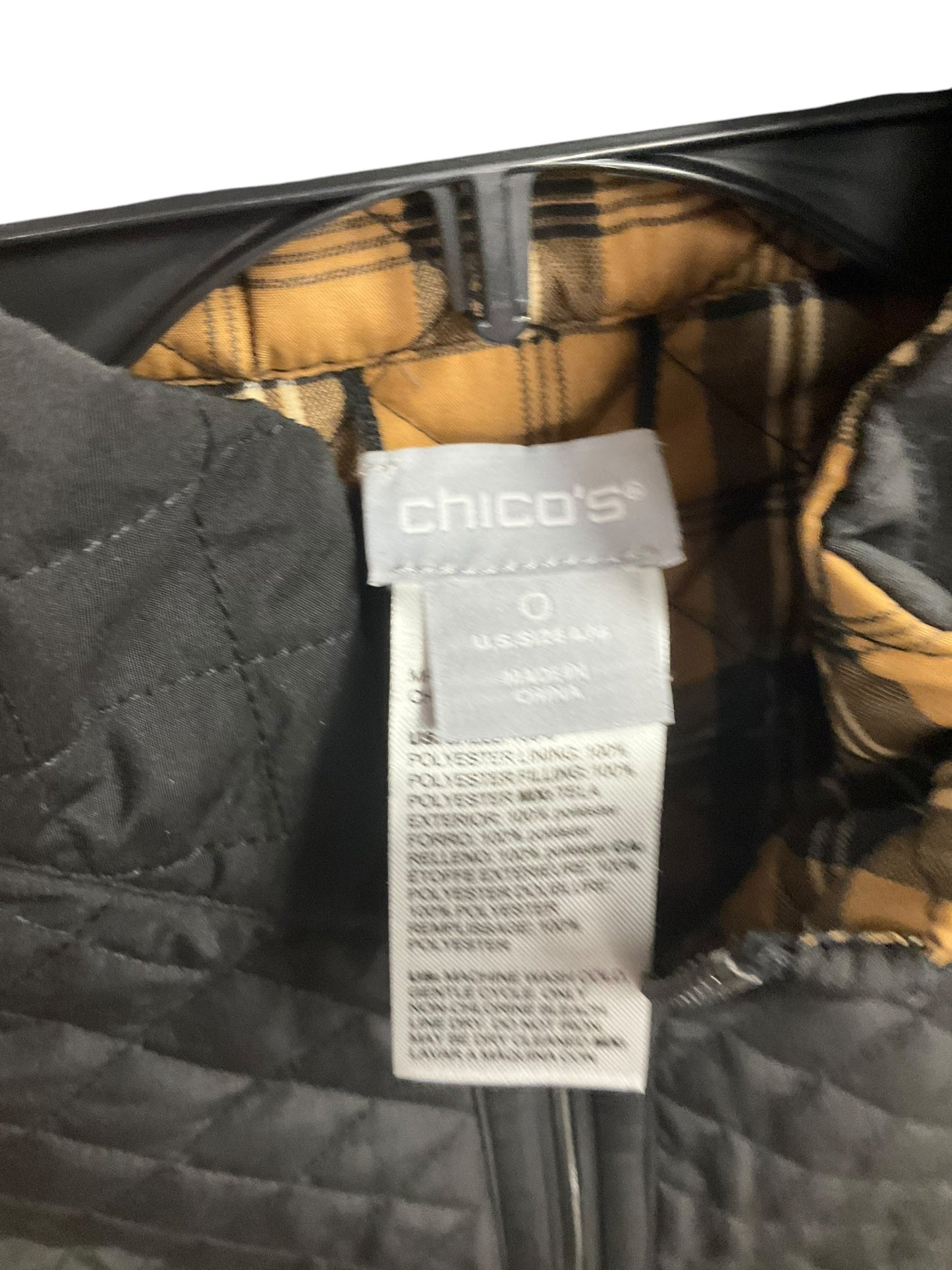 Vest Puffer & Quilted By Chicos In Black, Size: 0