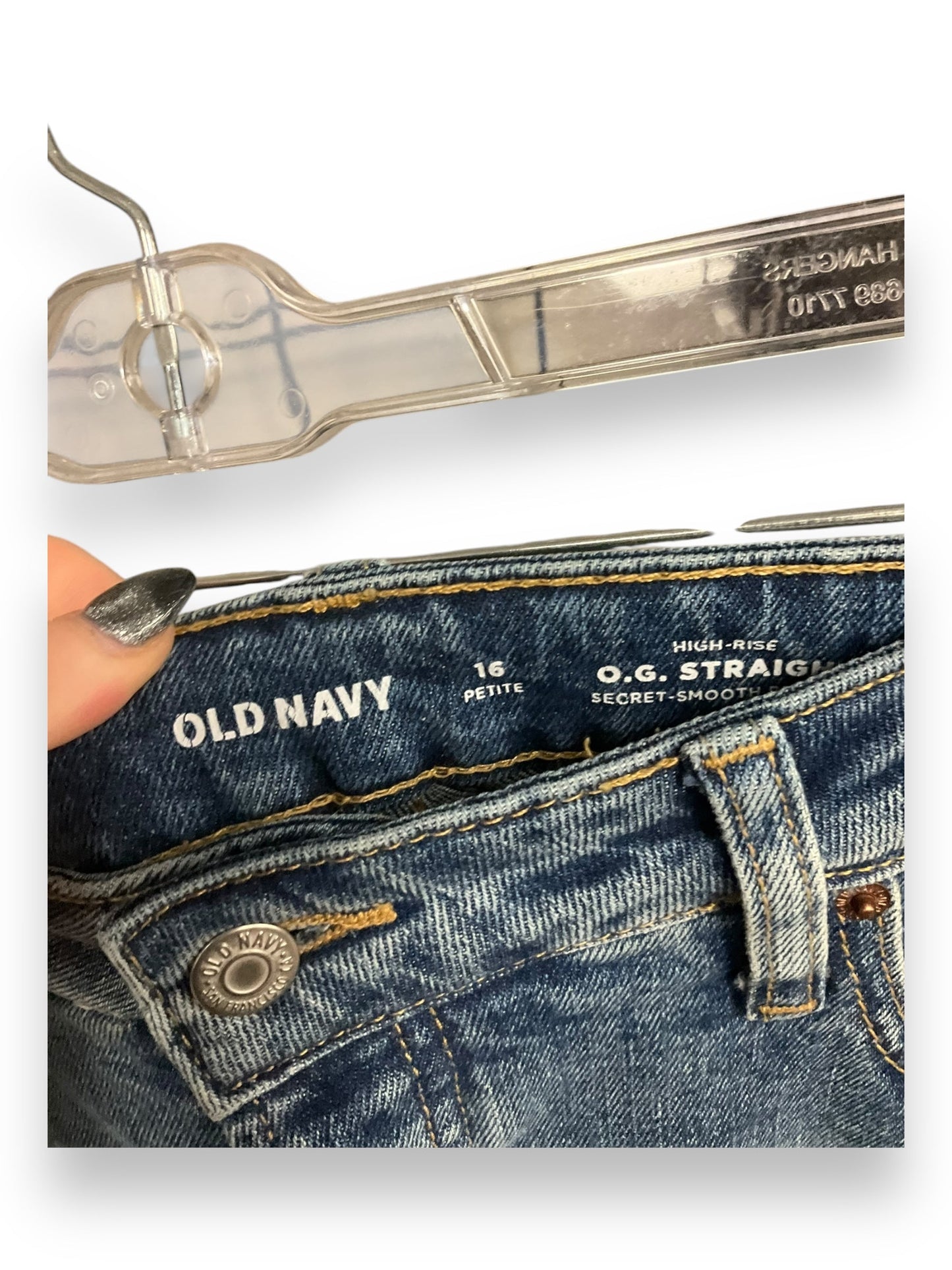 Jeans Straight By Old Navy In Blue Denim, Size: 16