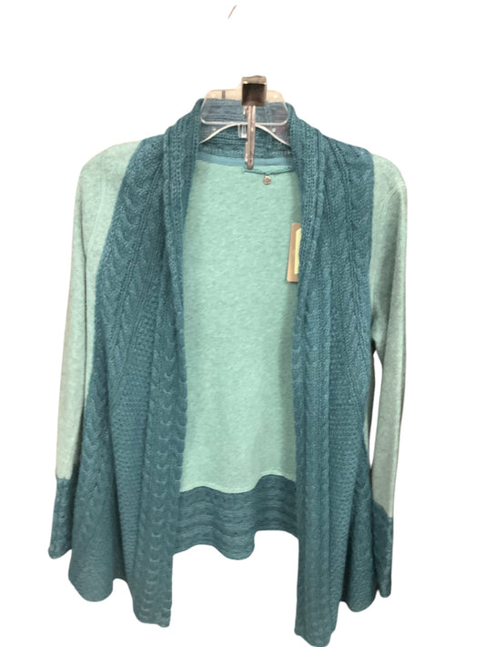 Sweater Cardigan By Anthropologie In Blue & Green, Size: M