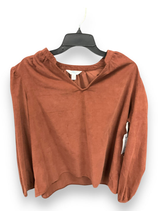 Top Long Sleeve By Time And Tru In Brown, Size: Xl