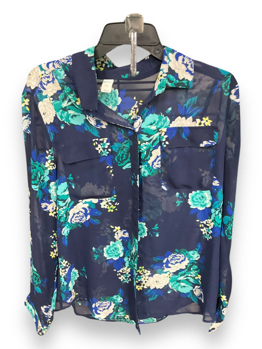 Blouse Long Sleeve By Old Navy In Floral Print, Size: L