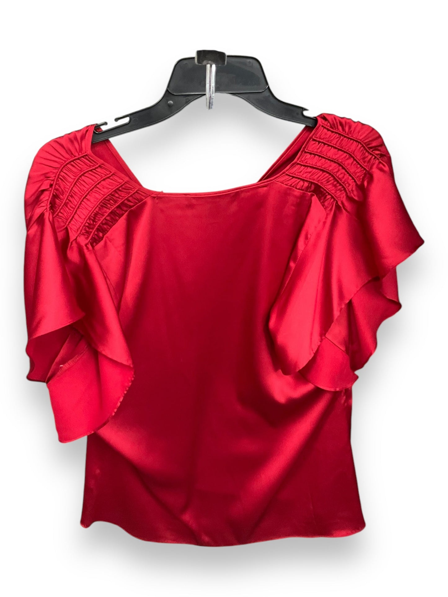 Top Short Sleeve By White House Black Market In Red, Size: L