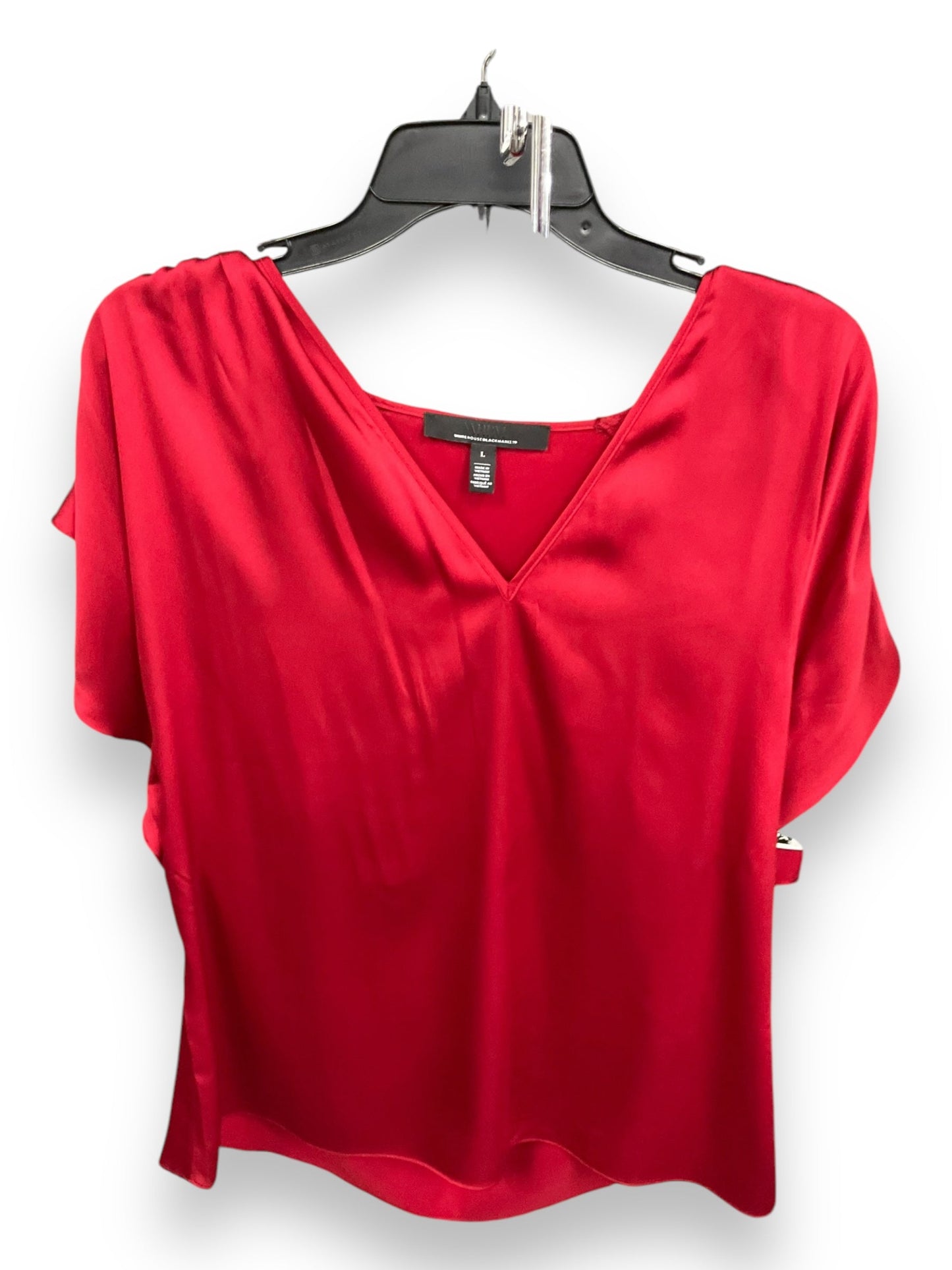 Top Short Sleeve By White House Black Market In Red, Size: L