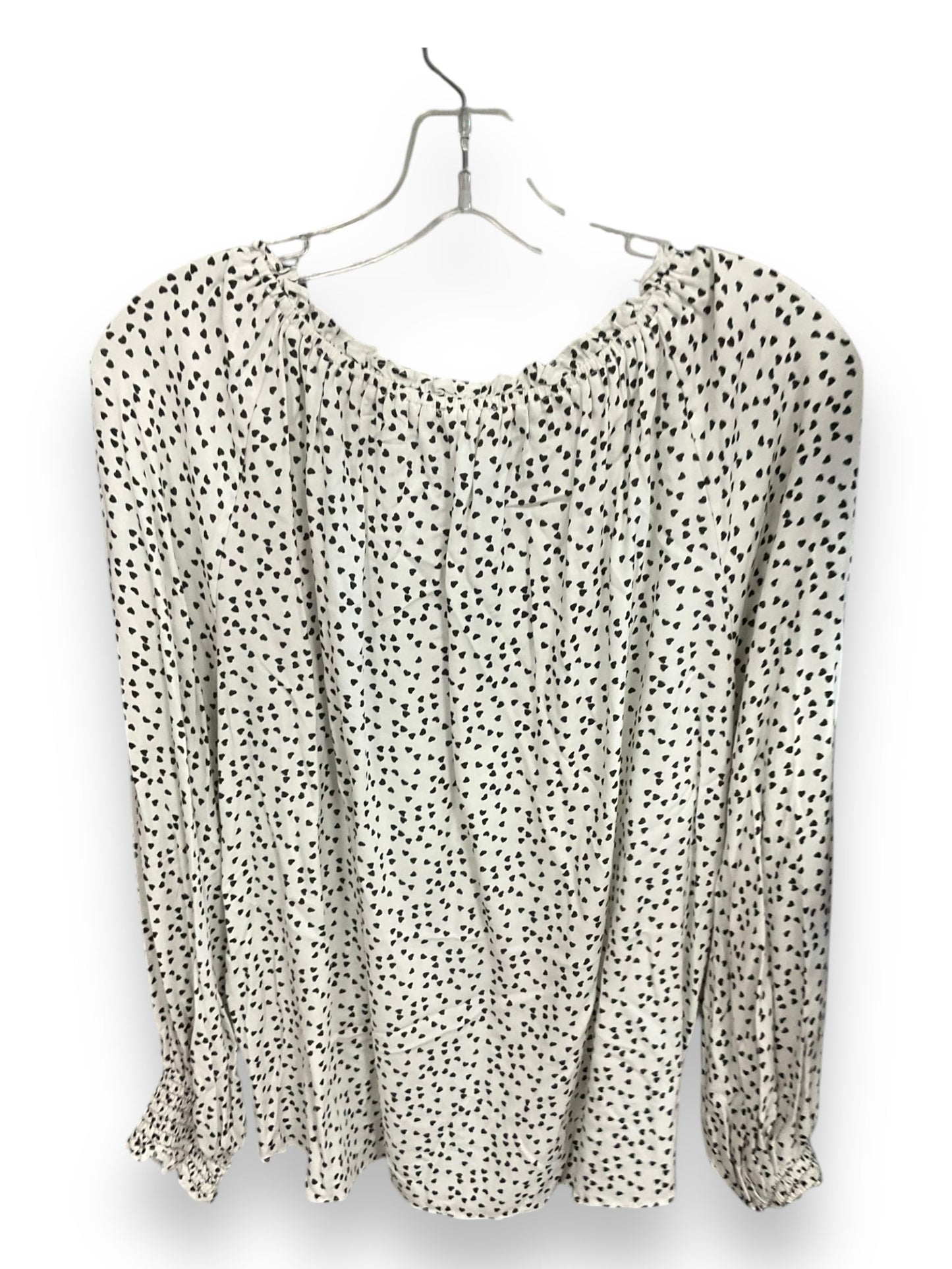 Top Long Sleeve By Max Studio In Black & White, Size: M