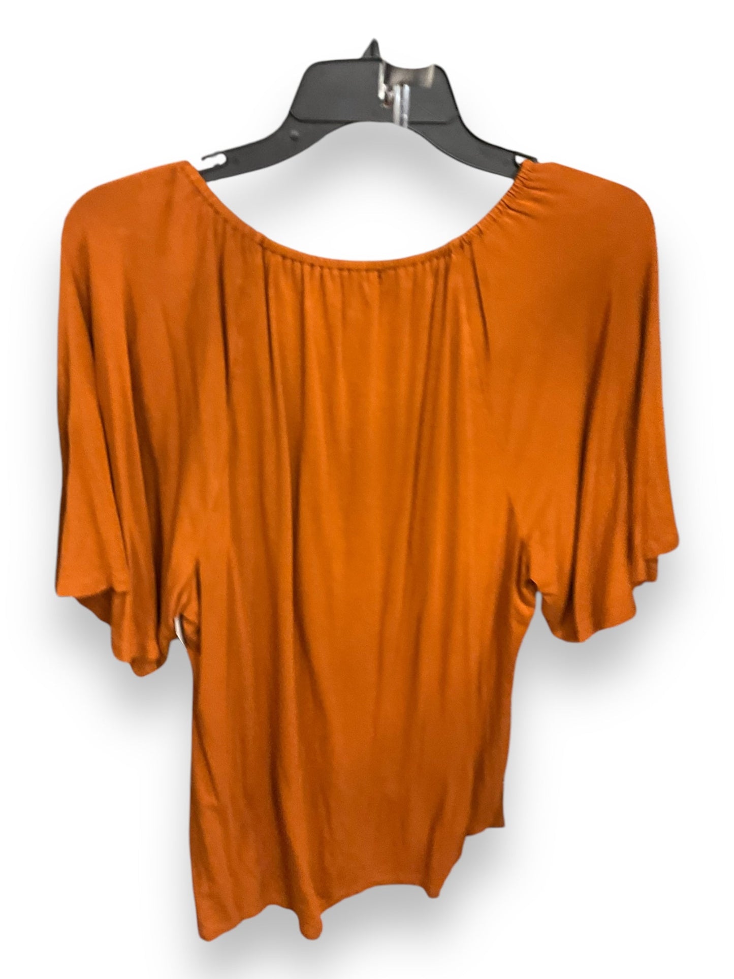 Top Short Sleeve By Ava & Viv In Brown, Size: Xxl