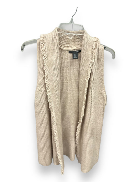 Sweater Cardigan By Tahari By Arthur Levine In Tan, Size: L