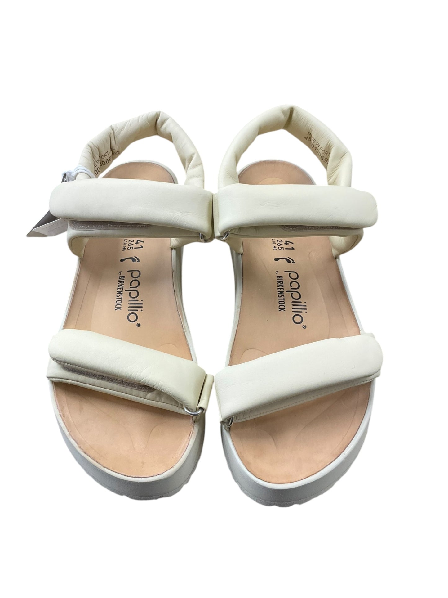 Sandals Heels Platform By Birkenstock In Cream, Size: 10.5