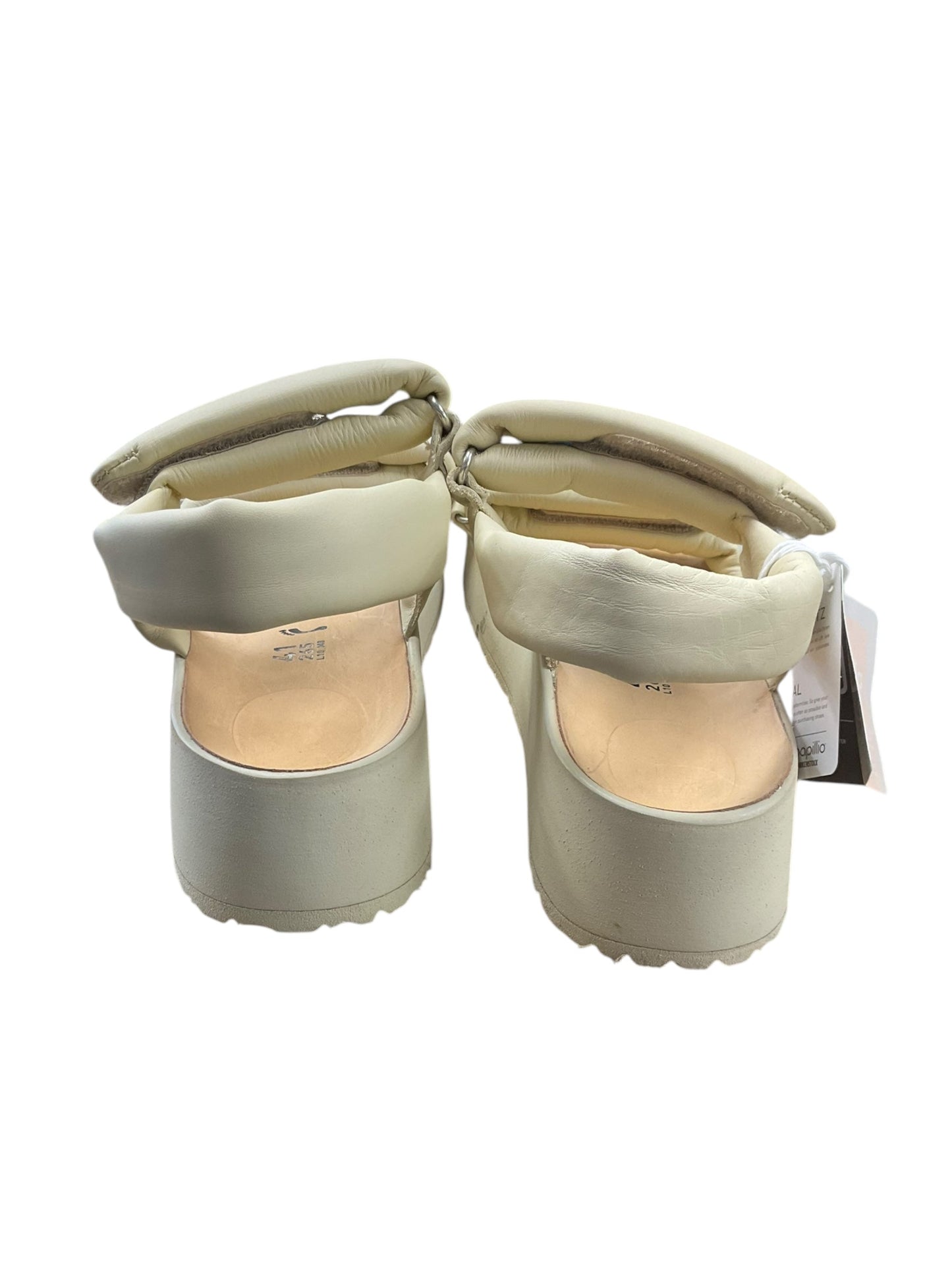 Sandals Heels Platform By Birkenstock In Cream, Size: 10.5