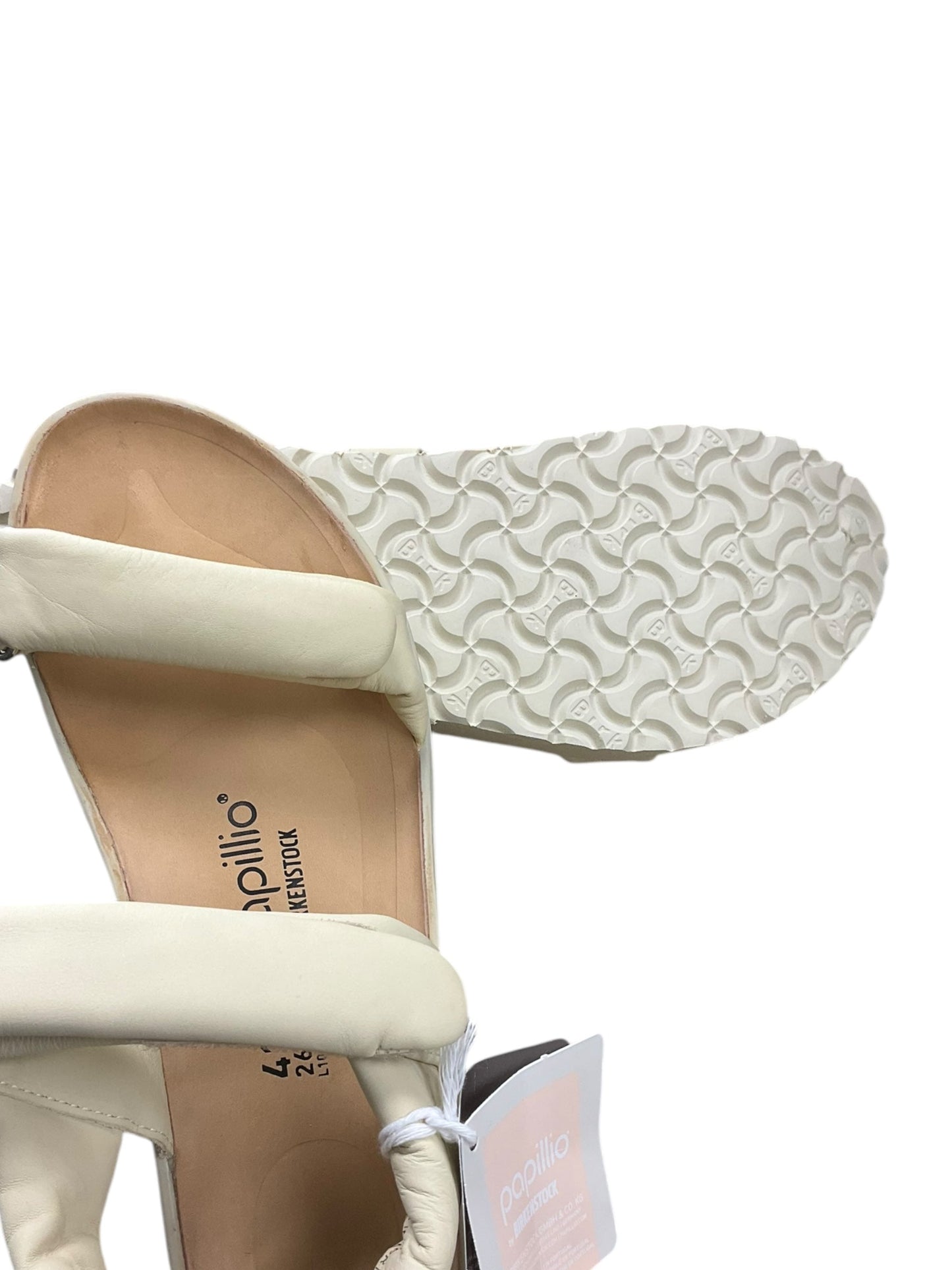 Sandals Heels Platform By Birkenstock In Cream, Size: 10.5