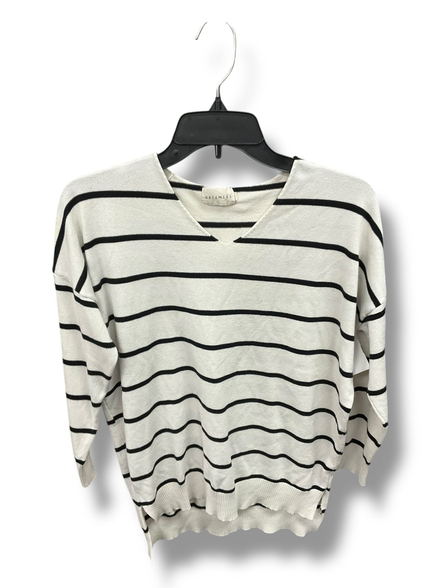 Top Long Sleeve By Dreamers In Black & White, Size: M