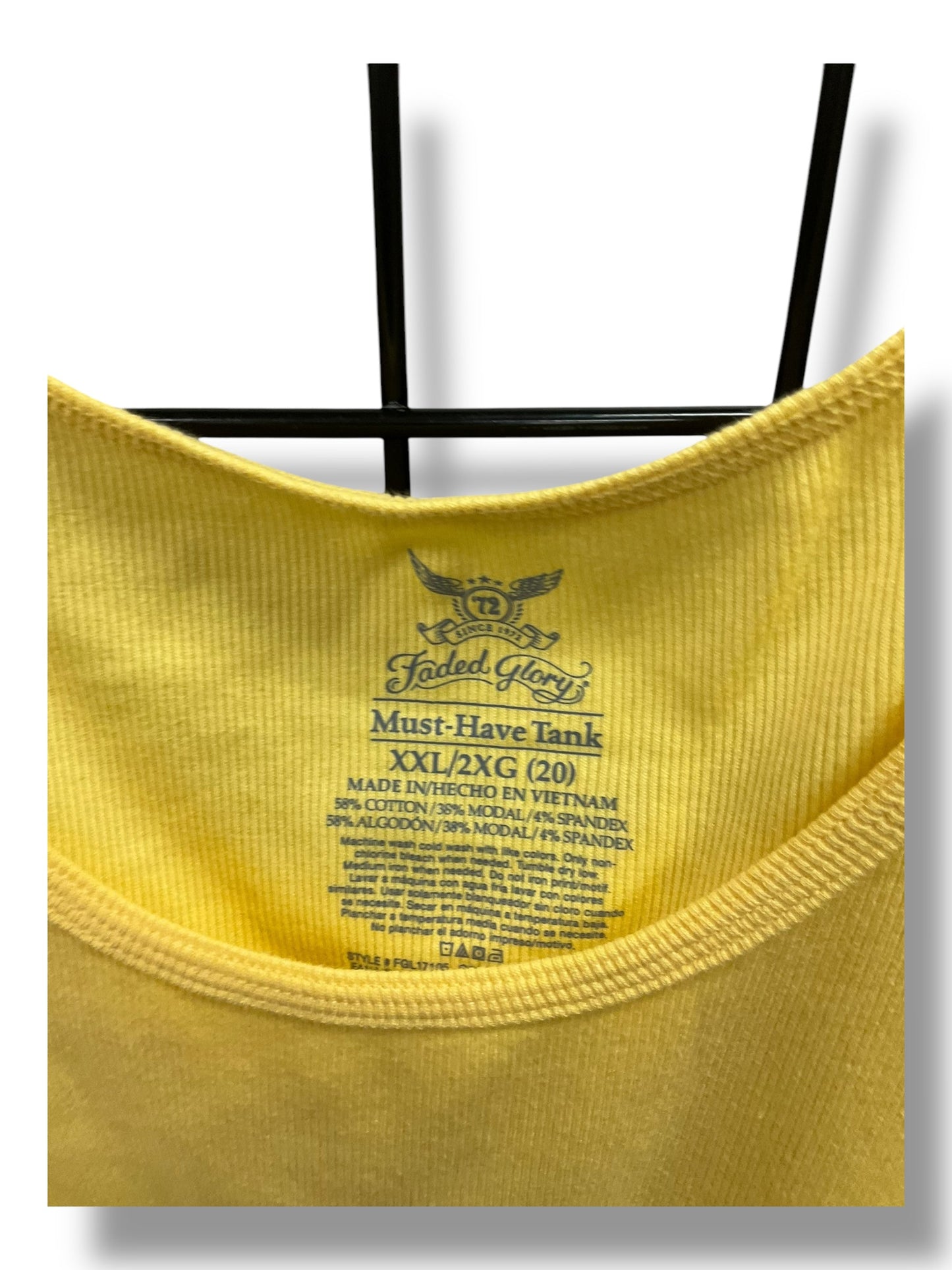 Tank Top By Faded Glory In Yellow, Size: Xxl