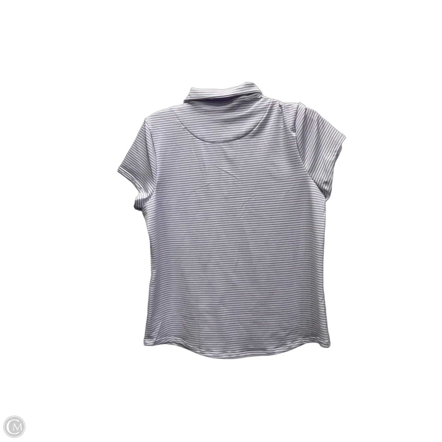 Top Short Sleeve By Chicos In Purple & White, Size: 1x