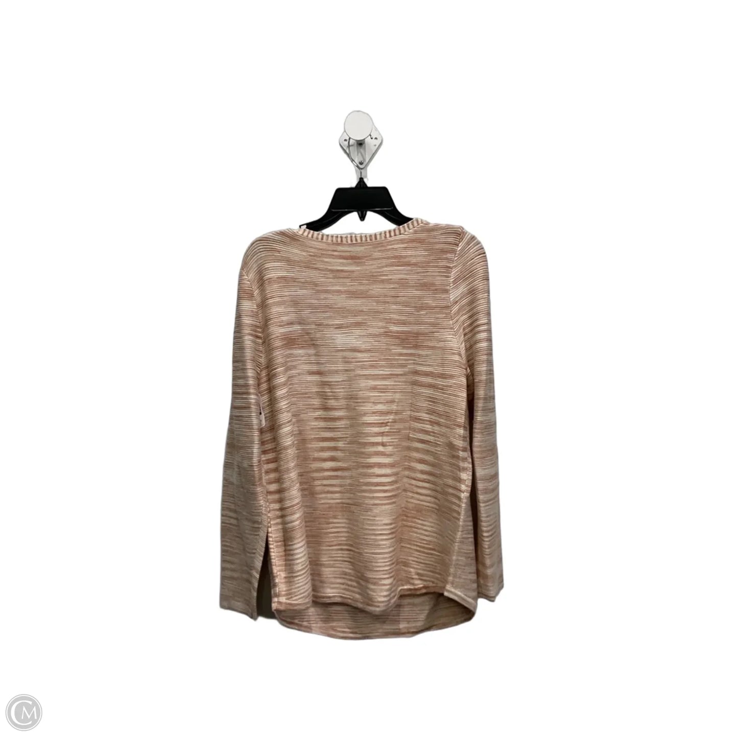 Sweater By Chicos In Orange & White, Size: 2x