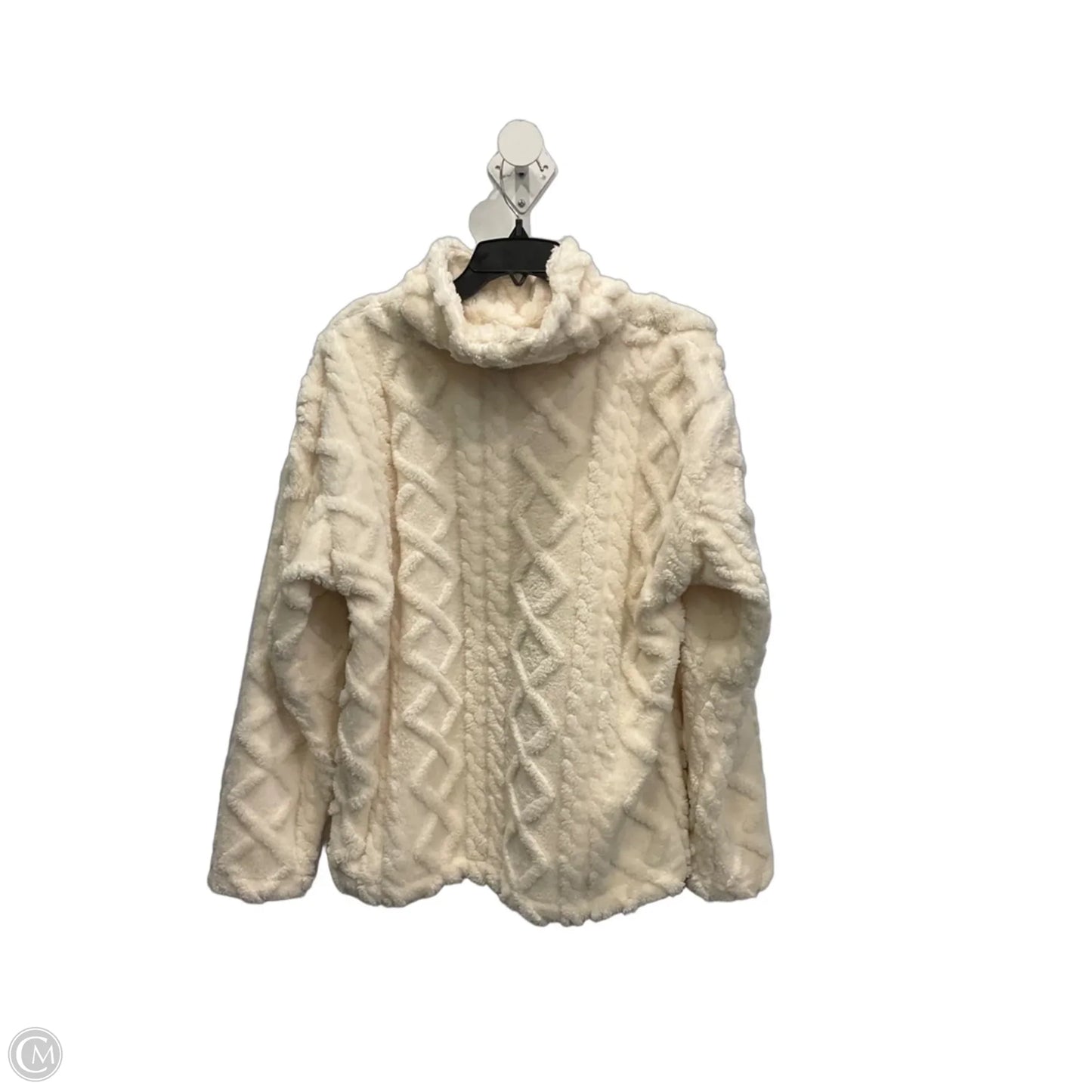 Sweatshirt Collar By Eddie Bauer In Cream, Size: L