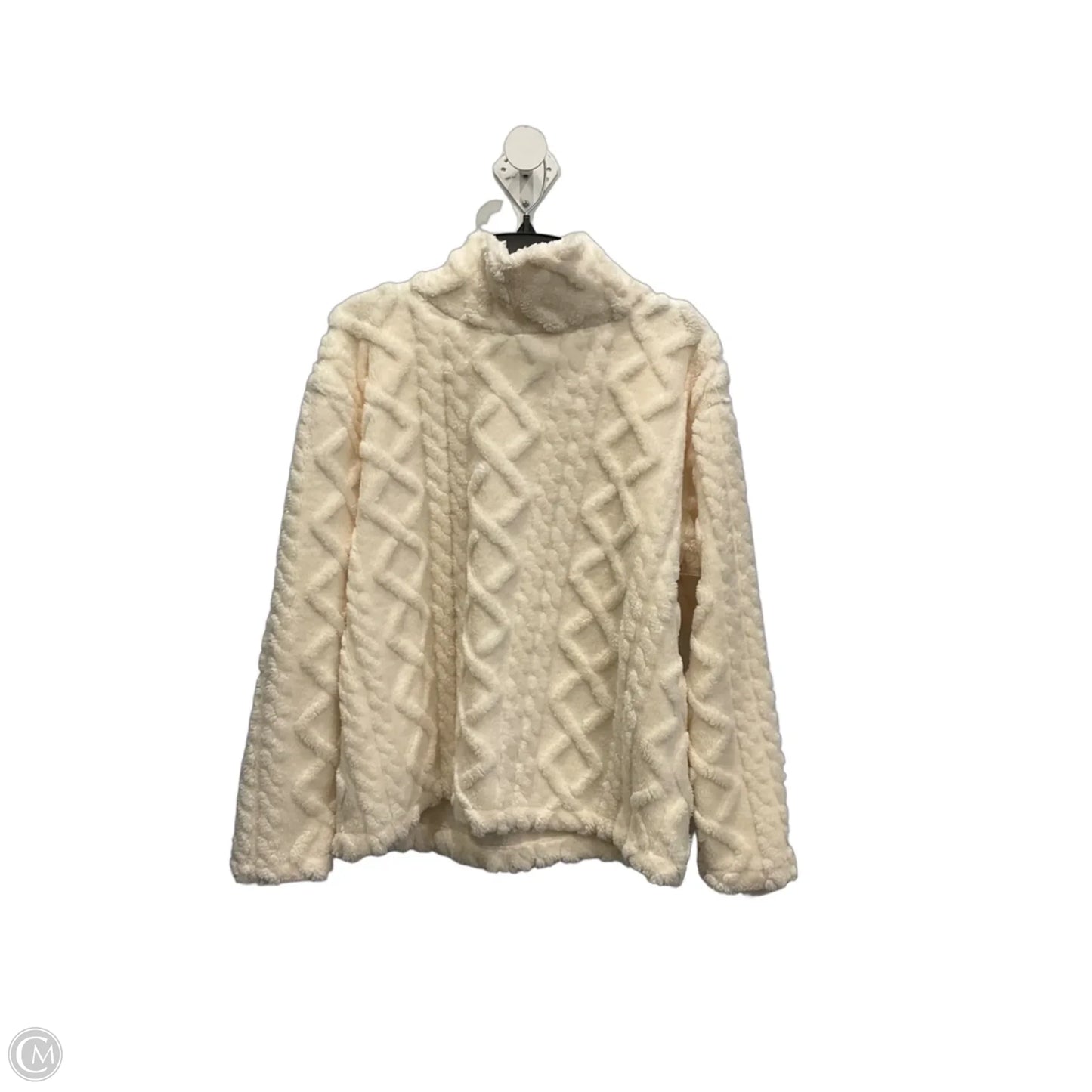 Sweatshirt Collar By Eddie Bauer In Cream, Size: L