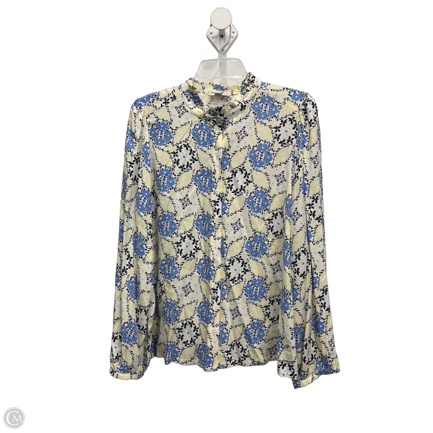 Blouse Long Sleeve By Loft In Floral Print, Size: L