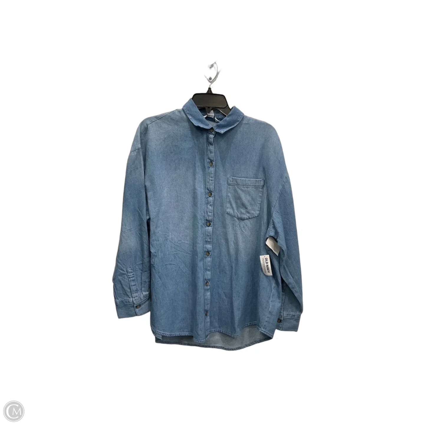 Blouse Long Sleeve By Old Navy In Blue, Size: M
