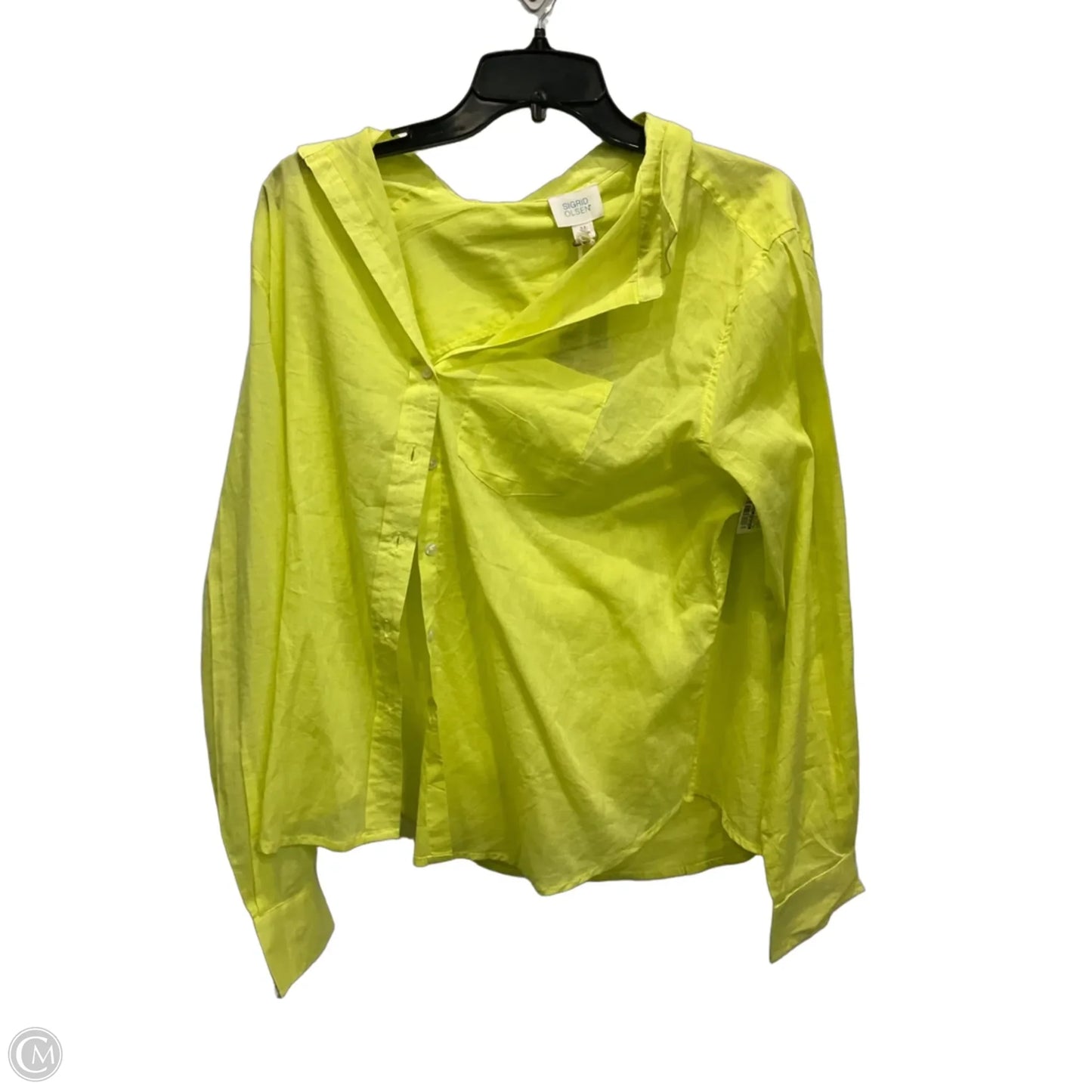 Blouse Long Sleeve By Sigrid Olsen In Yellow, Size: M
