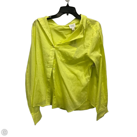 Blouse Long Sleeve By Sigrid Olsen In Yellow, Size: M