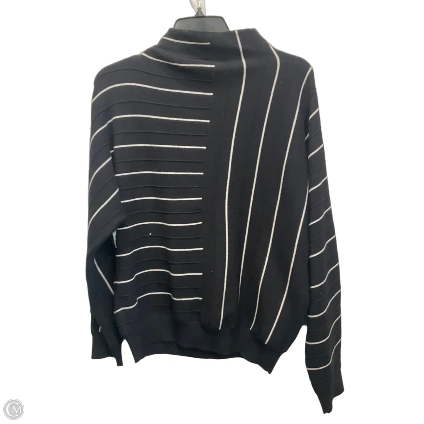Top Long Sleeve By Tahari In Black & White, Size: L