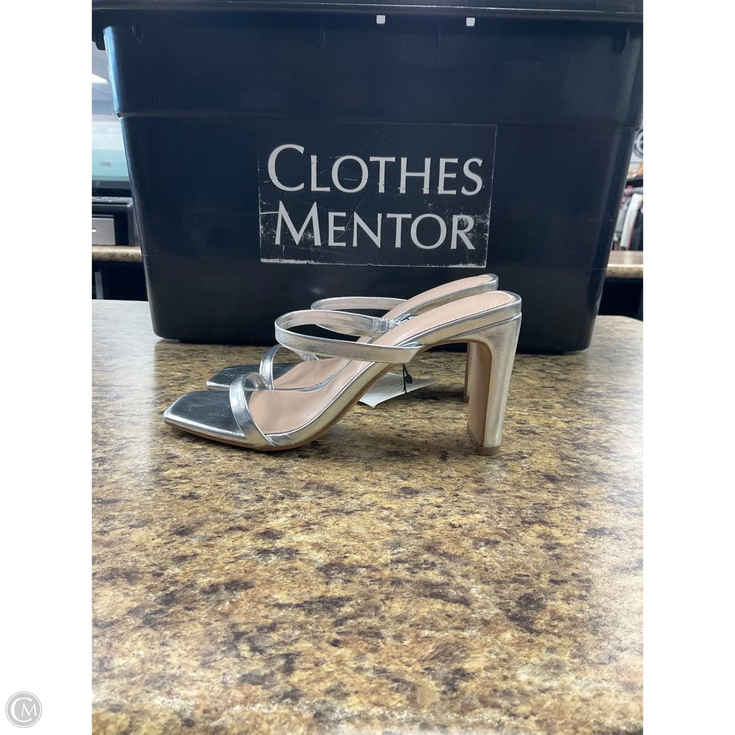 Shoes Heels Platform By The Drop In Silver, Size: 7