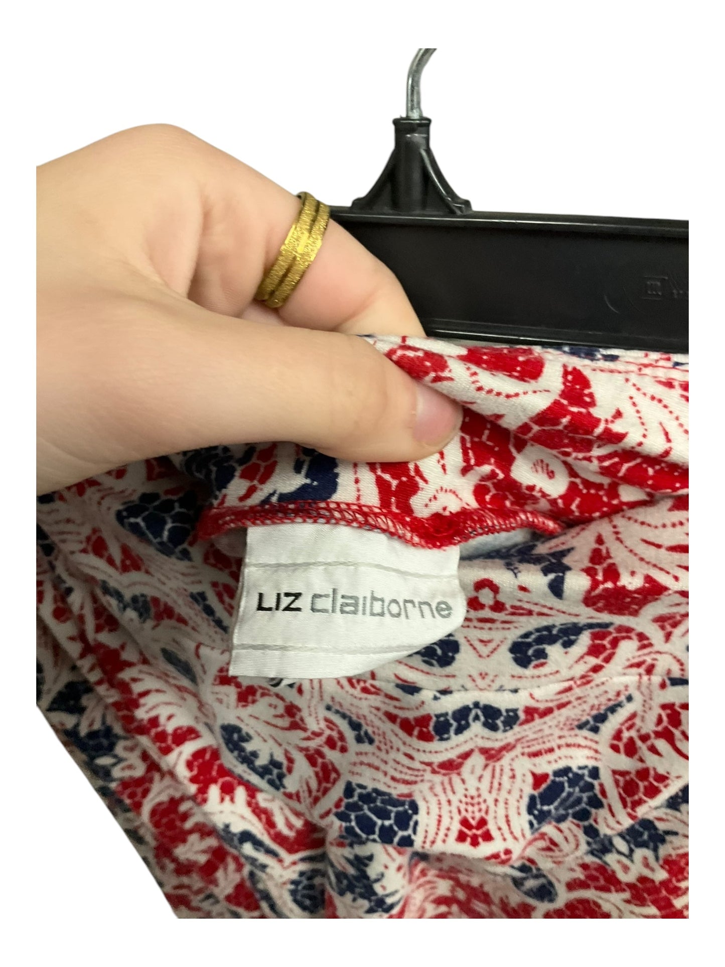 Skirt Maxi By Liz Claiborne In Red & White, Size: M