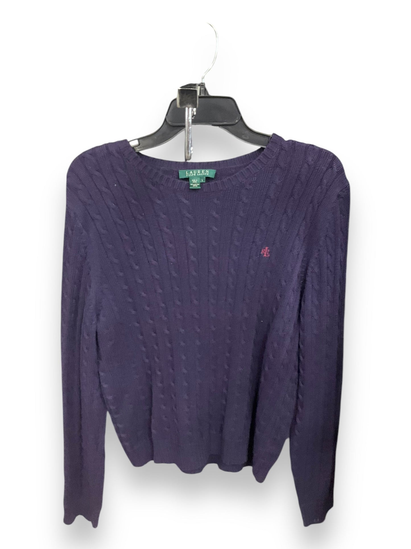 Sweater By Ralph Lauren In Purple, Size: L