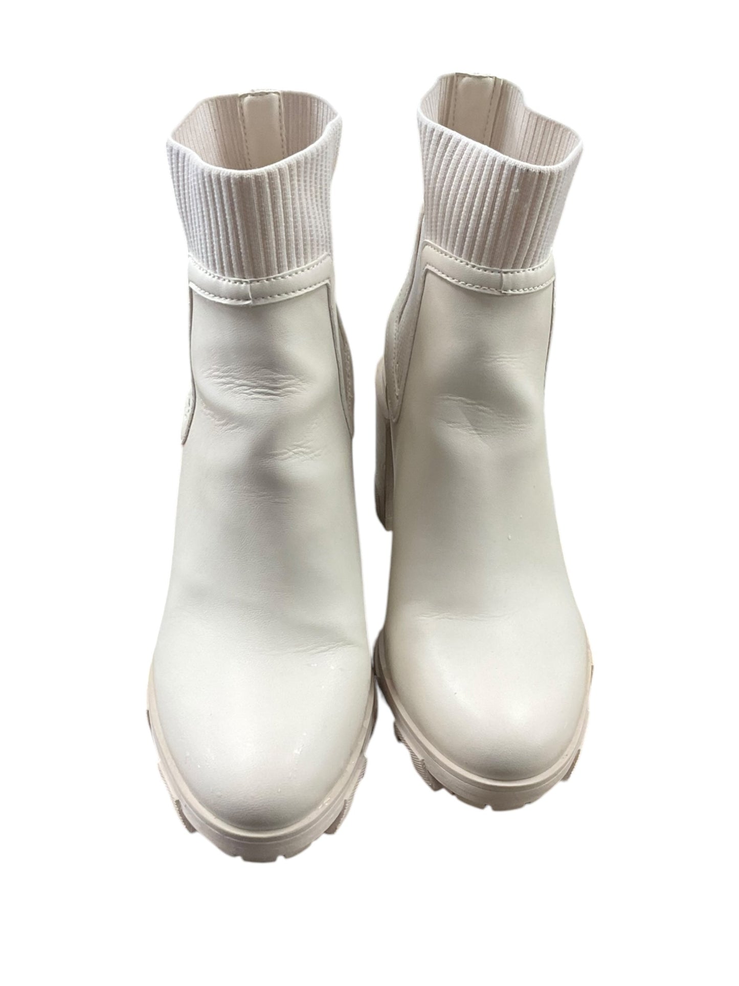 Boots Ankle Heels By Mix No 6 In Cream, Size: 7.5