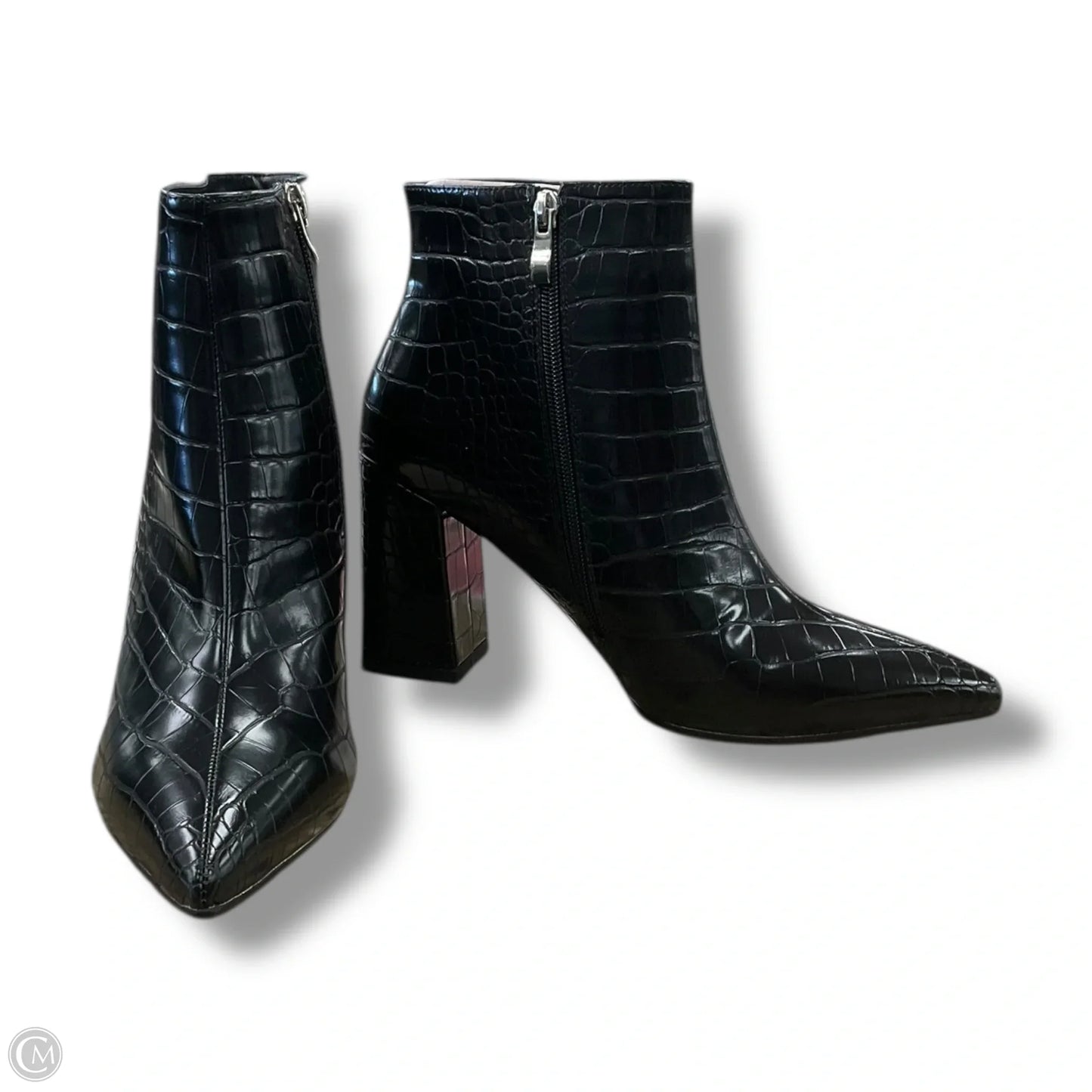 Boots Ankle Heels By Clothes Mentor In Black, Size: 9