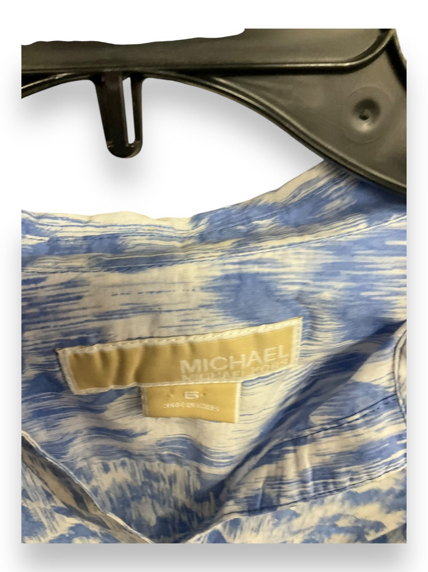 Blouse Long Sleeve By Michael By Michael Kors In Blue White, Size: S