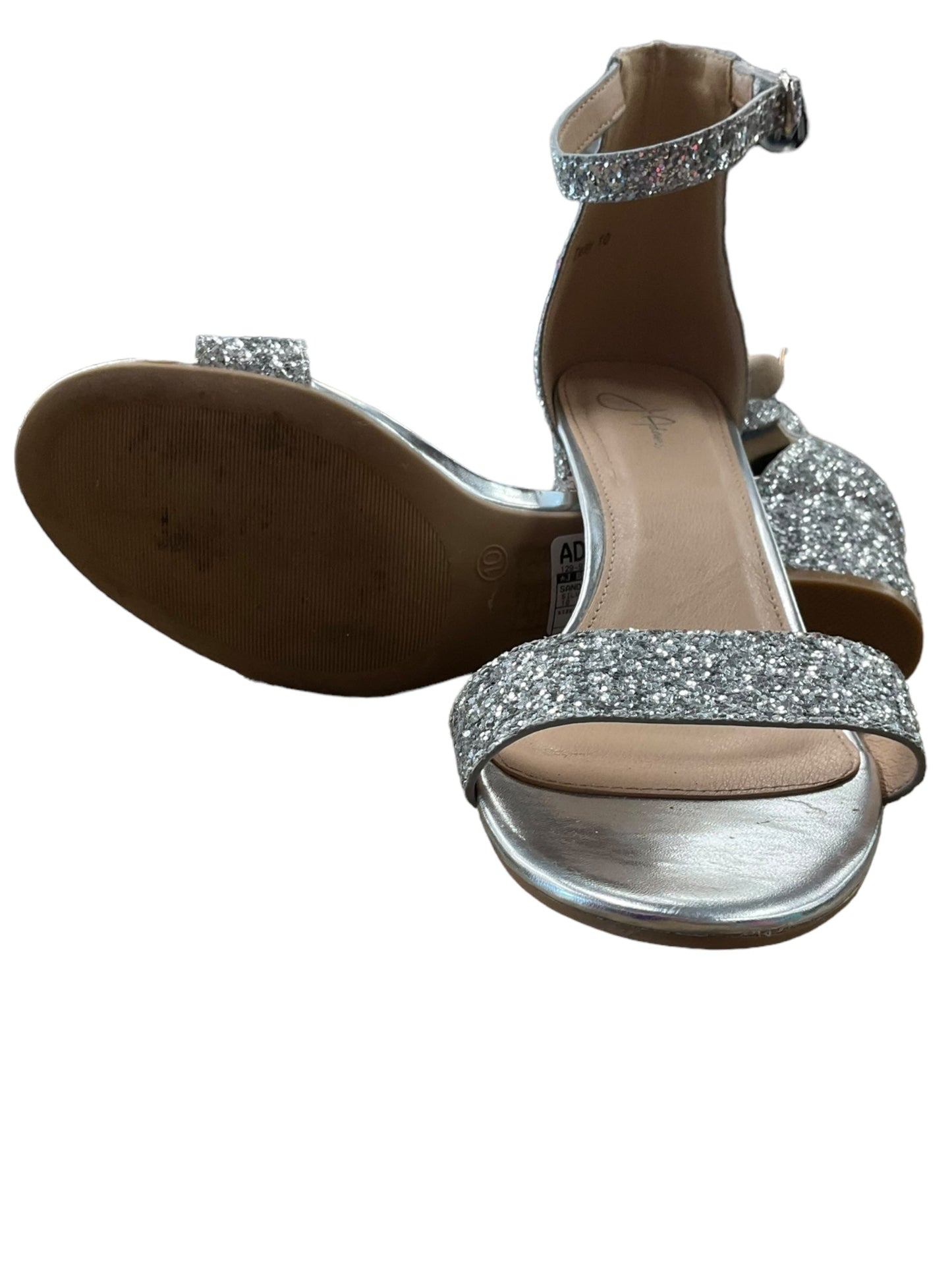 Silver Sandals Heels Platform J Brand, Size 10