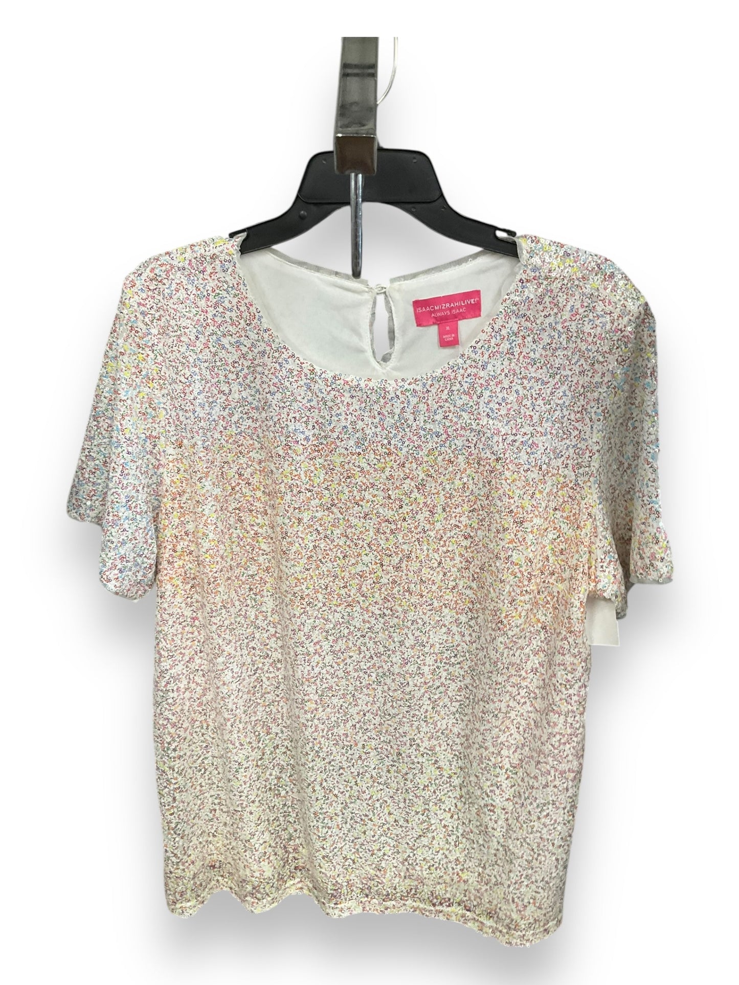 Top Short Sleeve By Isaac Mizrahi Live Qvc In Multi-colored, Size: Xl