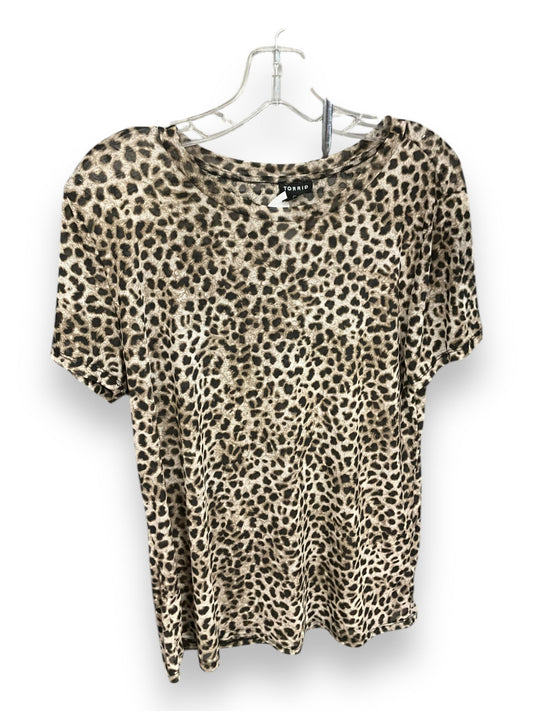 Top Short Sleeve By Torrid In Leopard Print, Size: 2x