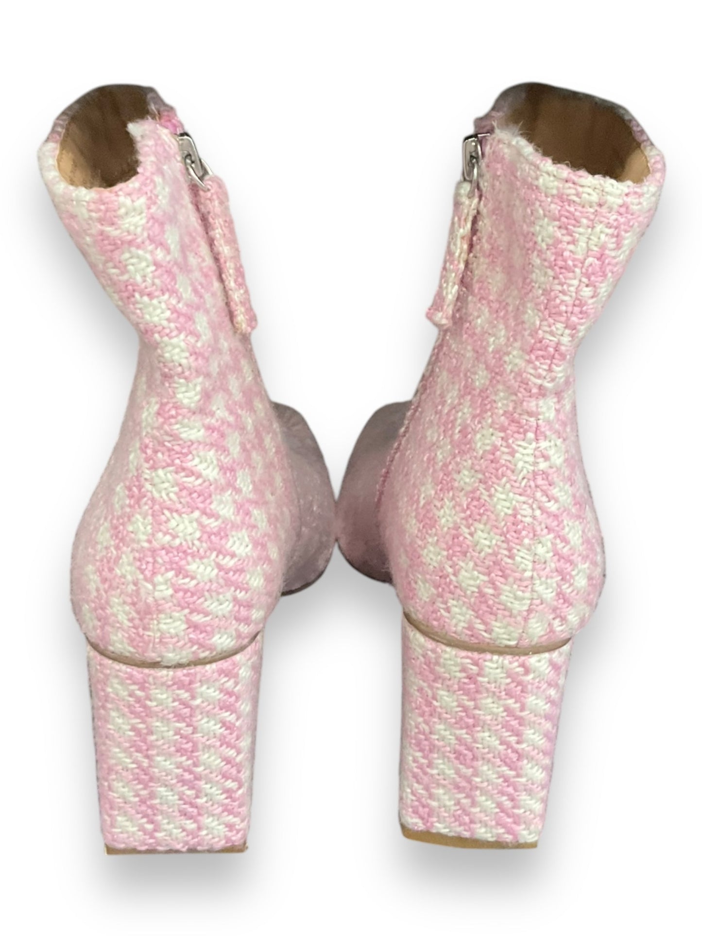 Boots Ankle Heels By Steve Madden In Pink & White, Size: 6