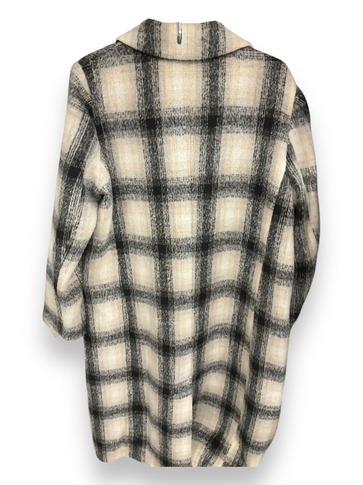 Coat Faux Fur & Sherpa By Top Shop In Plaid Pattern, Size: M