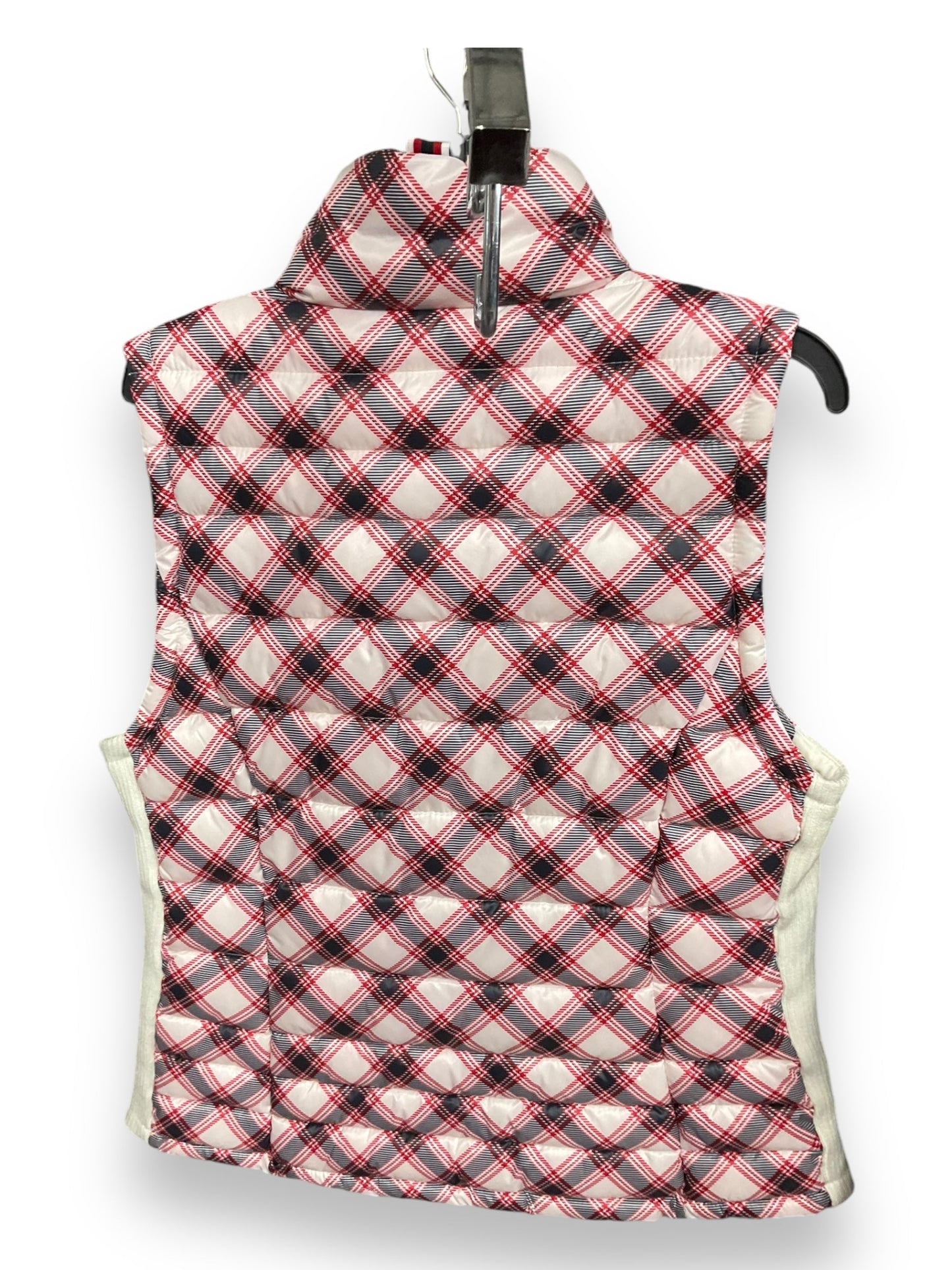 Vest Puffer & Quilted By Tommy Hilfiger In Plaid Pattern, Size: L