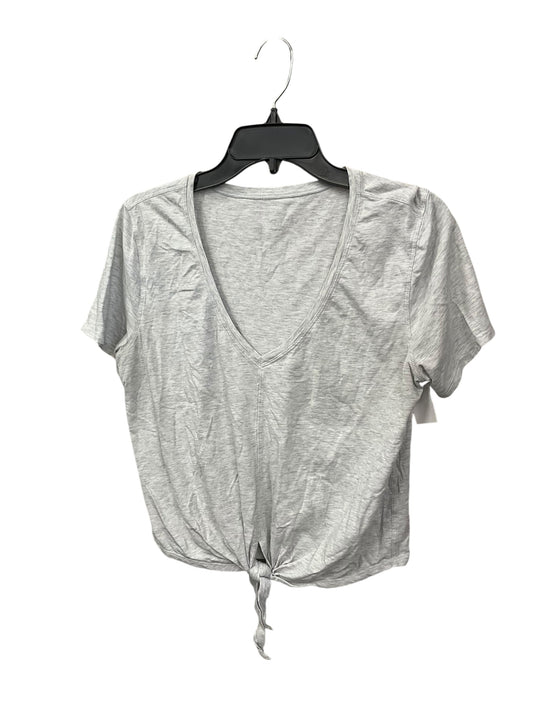 Athletic Top Short Sleeve By Lululemon In Grey, Size: S