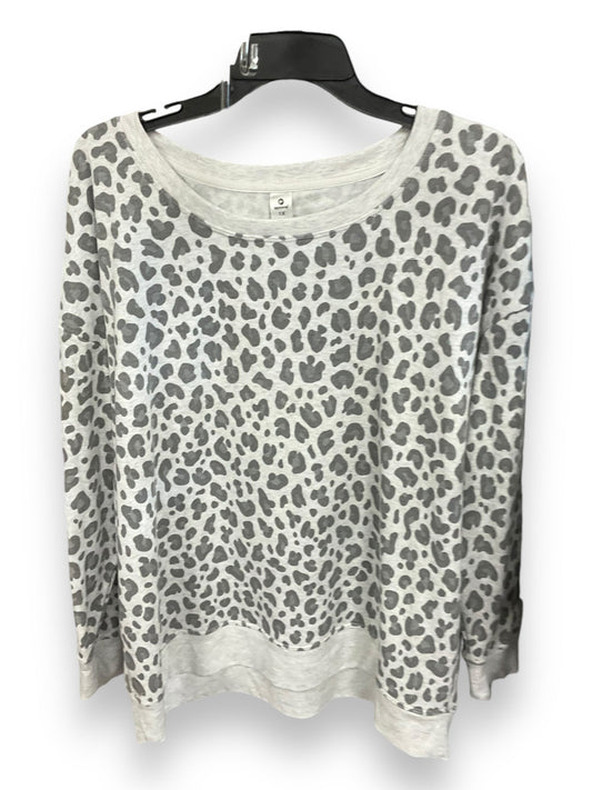 Top Long Sleeve By 90 Degrees By Reflex In Leopard Print, Size: 1x