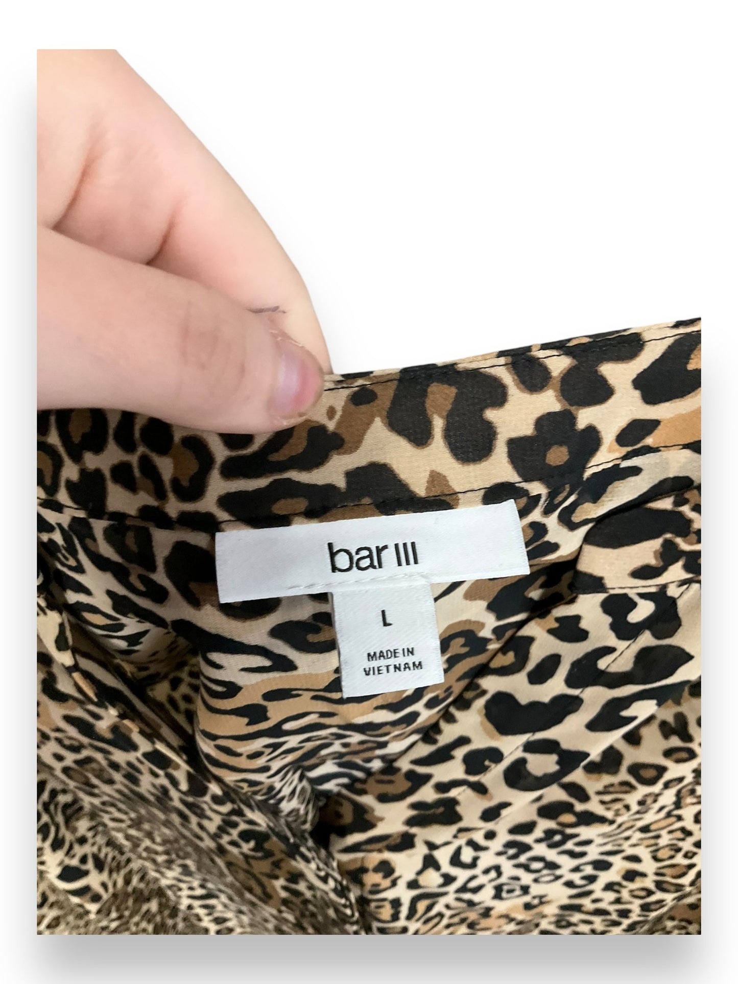 Top Long Sleeve By Bar Iii In Animal Print, Size: L