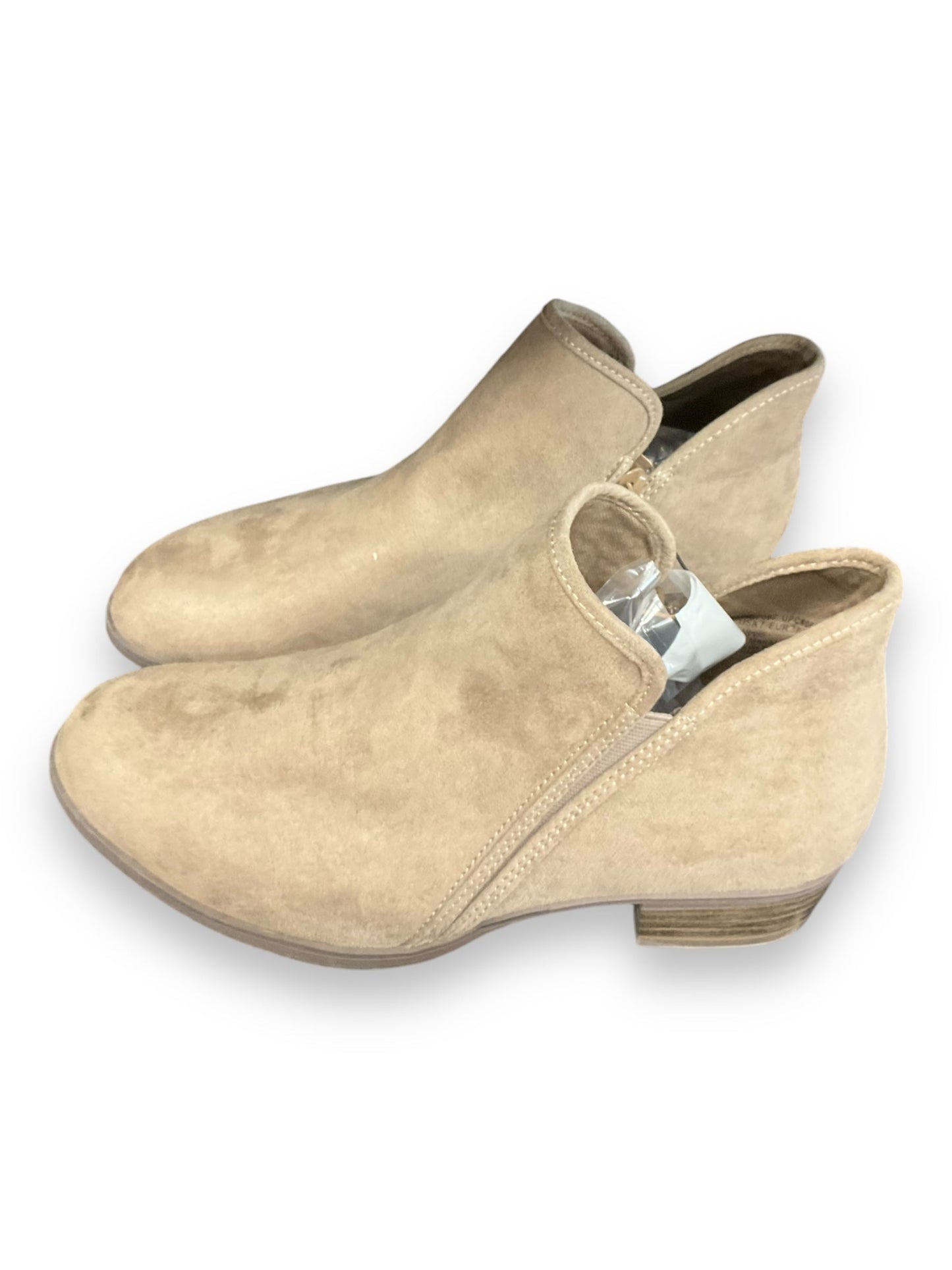 Boots Ankle Heels By Time And Tru In Beige, Size: 7