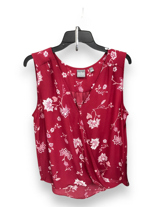 Top Sleeveless By Soho Design Group In Red, Size: L