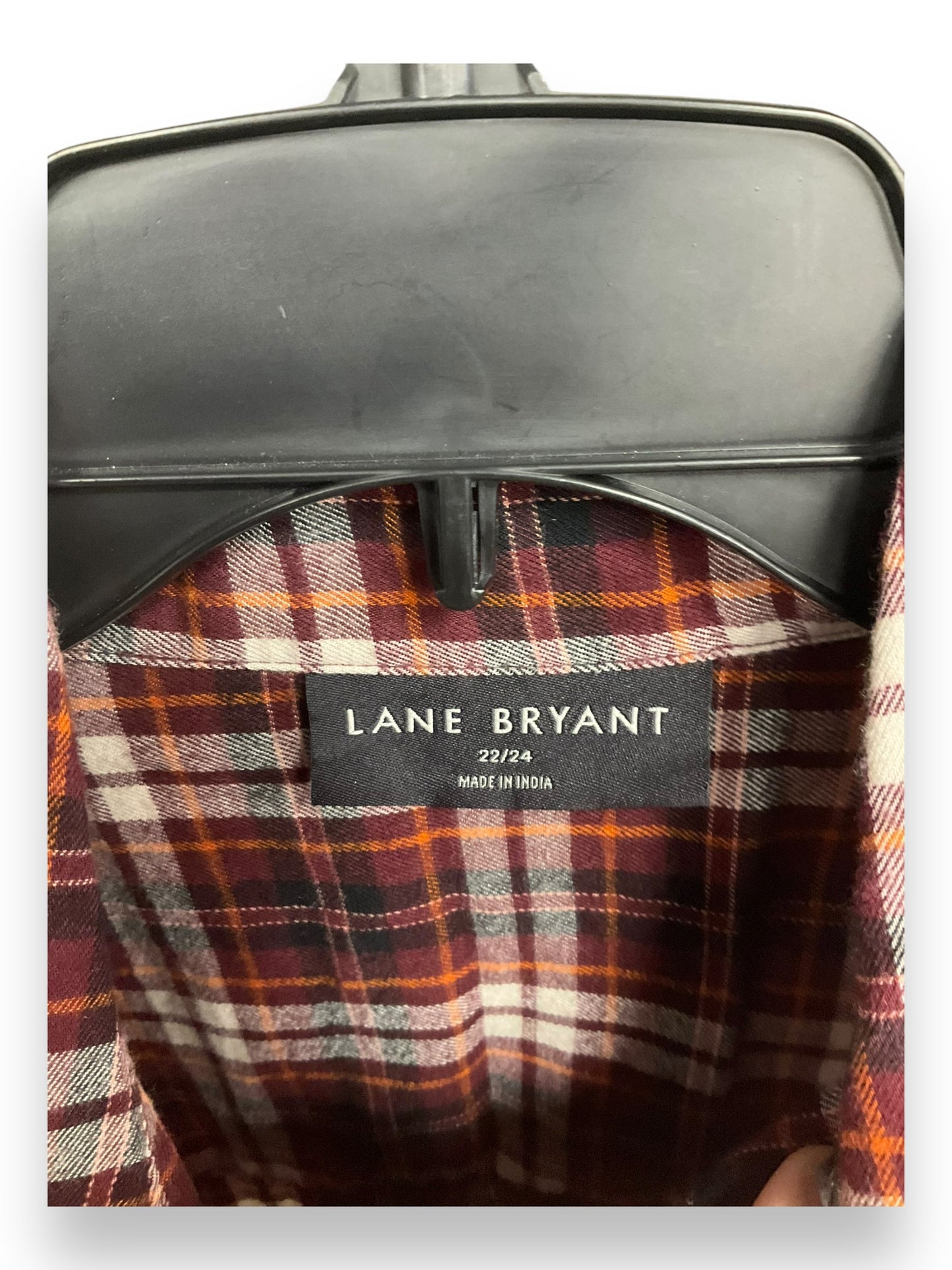 Blouse Long Sleeve By Lane Bryant In Plaid Pattern, Size: 2x