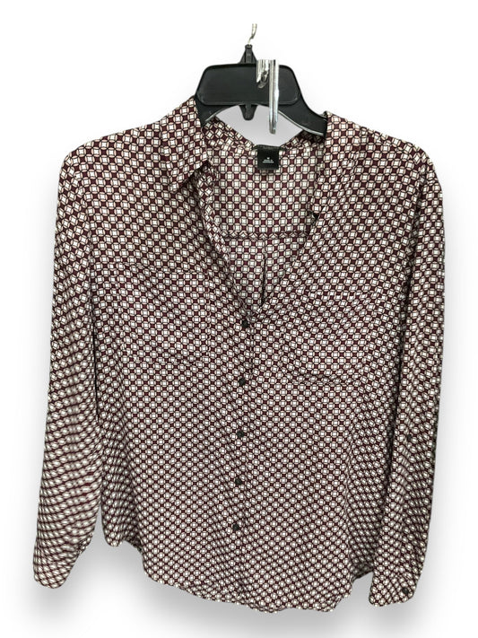 Blouse Long Sleeve By Ann Taylor In Geometric Pattern, Size: M